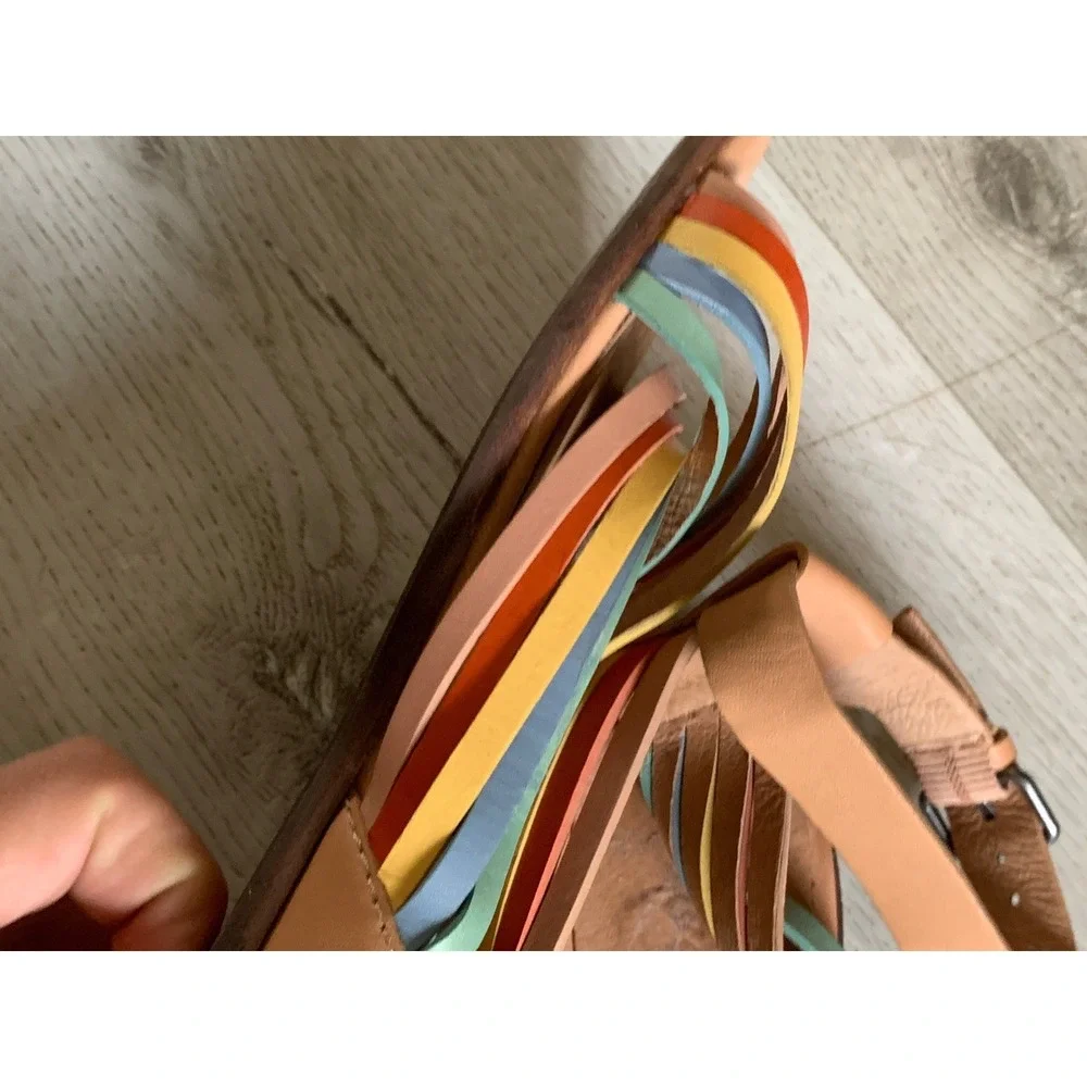 Madewell The Samira Flat Womens Sandal leather‎ soft colorful sandal beige